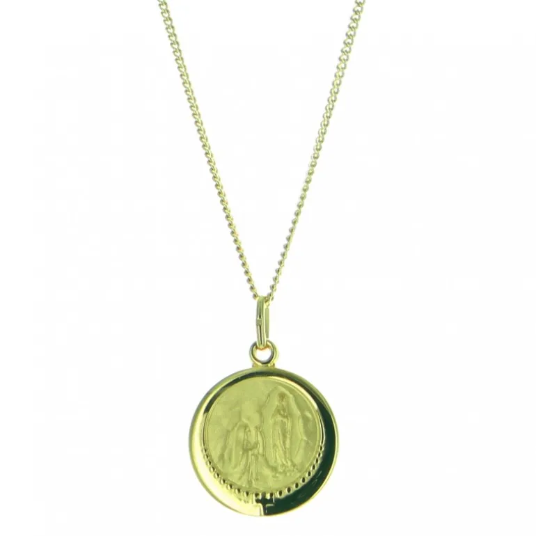 Palais du Rosaire Coffret bijoux de la Sainte Famille^ Médaille Et Croix Plaqué Or