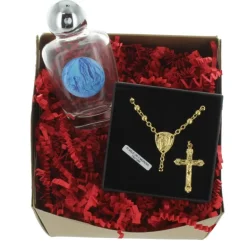 Palais du Rosaire Coffret cadeau religieux de Noël, mon précieux chapelet de Lourdes^ Chapelet Plaqué Or