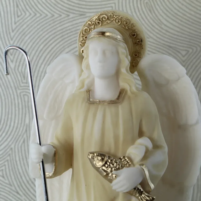 Palais du Rosaire Coffret de 3 statues des Archanges en albâtre^ Statue Ange | Statue De Saint Michel