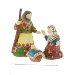 Palais du Rosaire Coffret de trois personnages de crèche style Poupée Russe^ Crèche | Statue De La Sainte Famille