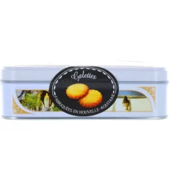 Palais du Rosaire Coffret gourmand, boîte à biscuit vue Basilique de Lourdes contenant 120g de sablés^ Coffret Gourmand Lourdes