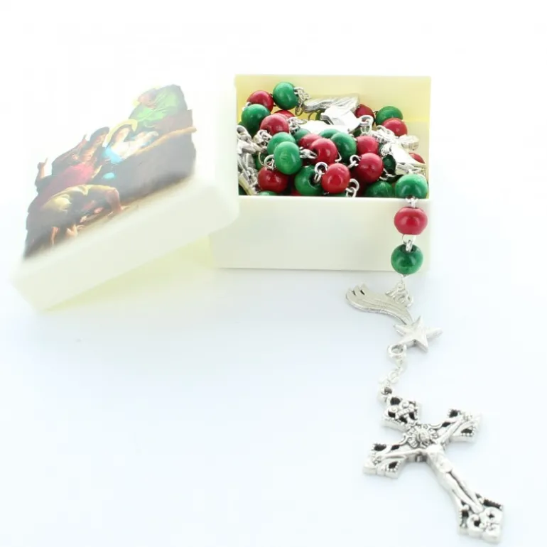 Palais du Rosaire Coffret Religieux de la Sainte Famille avec Chapelet, livret et bougie neuvaine^ Décoration De Noël