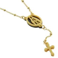 Palais du Rosaire Collier chapelet avec un coeur de Notre Dame de Lourdes^ Collier Fantaisie