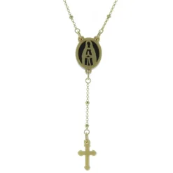 Palais du Rosaire Collier chapelet avec un coeur de Notre Dame de Lourdes^ Collier Fantaisie