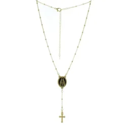 Palais du Rosaire Collier chapelet avec un coeur de Notre Dame de Lourdes^ Collier Fantaisie