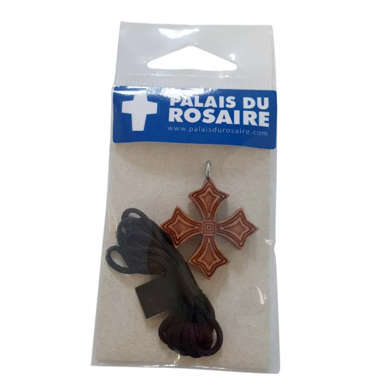 Palais du Rosaire Collier Croix en bois d'érable de 2,8cm avec cordon^ Collier Fantaisie | Croix En Pendentif