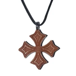 Palais du Rosaire Collier Croix en bois d'érable de 2,8cm avec cordon^ Collier Fantaisie | Croix En Pendentif