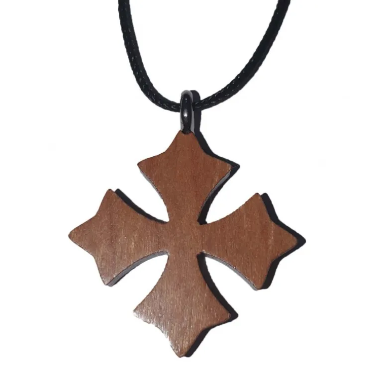 Palais du Rosaire Collier Croix en bois d'érable de 2,8cm avec cordon^ Collier Fantaisie | Croix En Pendentif