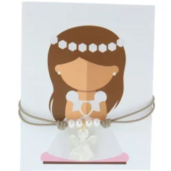 Palais du Rosaire Collier de Communion avec un pendentif Ange en Nacre^ Communion | Collier Fantaisie