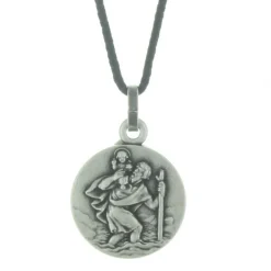 Palais du Rosaire Collier de Saint Christophe en corde avec une prière^ Collier Fantaisie