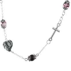 Palais du Rosaire Collier dizainier en verre avec l'Apparition de Lourdes^ Collier Fantaisie