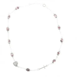 Palais du Rosaire Collier dizainier en verre avec l'Apparition de Lourdes^ Collier Fantaisie