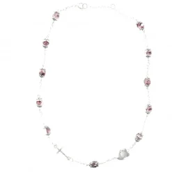 Palais du Rosaire Collier dizainier en verre avec l'Apparition de Lourdes^ Collier Fantaisie