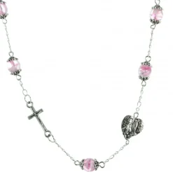 Palais du Rosaire Collier dizainier en verre avec l'Apparition de Lourdes^ Collier Fantaisie