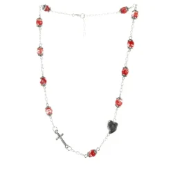 Palais du Rosaire Collier dizainier en verre avec l'Apparition de Lourdes^ Collier Fantaisie