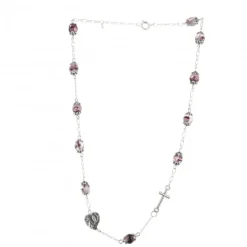 Palais du Rosaire Collier dizainier en verre avec l'Apparition de Lourdes^ Collier Fantaisie