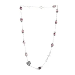 Palais du Rosaire Collier dizainier en verre avec l'Apparition de Lourdes^ Collier Fantaisie