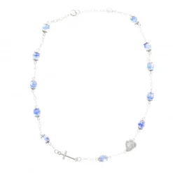 Palais du Rosaire Collier dizainier en verre avec l'Apparition de Lourdes^ Collier Fantaisie