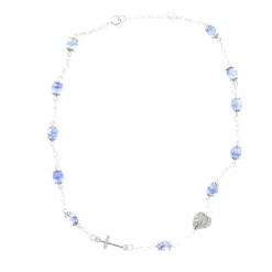 Palais du Rosaire Collier dizainier en verre avec l'Apparition de Lourdes^ Collier Fantaisie