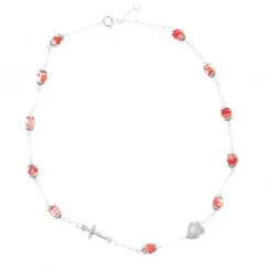 Palais du Rosaire Collier dizainier en verre avec l'Apparition de Lourdes^ Collier Fantaisie