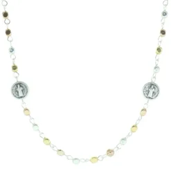Palais du Rosaire Collier dizainier Saint Benoit avec perles métal^ Collier Fantaisie
