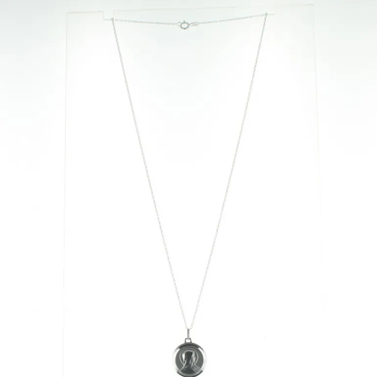 Palais du Rosaire Collier en argent avec médaille de la Vierge Marie de 20mm^ Collier En Argent | Médaille De La Vierge