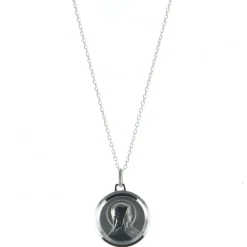 Palais du Rosaire Collier en argent avec médaille de la Vierge Marie de 20mm^ Collier En Argent | Médaille De La Vierge