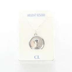Palais du Rosaire Collier en argent avec médaille de la Vierge Marie de 20mm^ Collier En Argent | Médaille De La Vierge