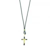 Palais du Rosaire Collier en corde avec croix en hématite et Christ doré^ Collier Fantaisie