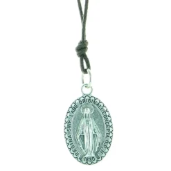 Palais du Rosaire Collier en corde avec médaille miraculeuse^ Collier Fantaisie