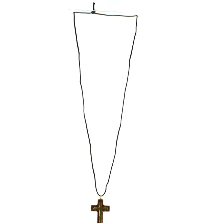 Palais du Rosaire Collier en corde et croix en bois d'érable de 5,1cm^ Collier Fantaisie