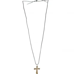 Palais du Rosaire Collier en corde et croix en bois d'érable de 3,2cm avec le Christ^ Collier Fantaisie