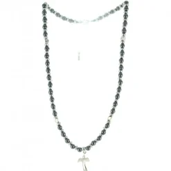 Palais du Rosaire Collier hématite et croix Tau^ Collier Fantaisie