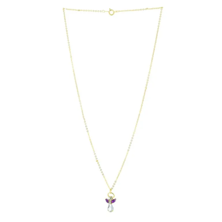 Palais du Rosaire Collier pour chaque mois avec Ange de Cristal véritable^ Collier Fantaisie