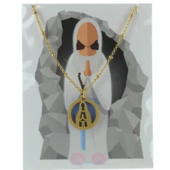 Palais du Rosaire Collier religieux avec un médaillon moderne de Notre Dame de Lourdes^ Collier Fantaisie
