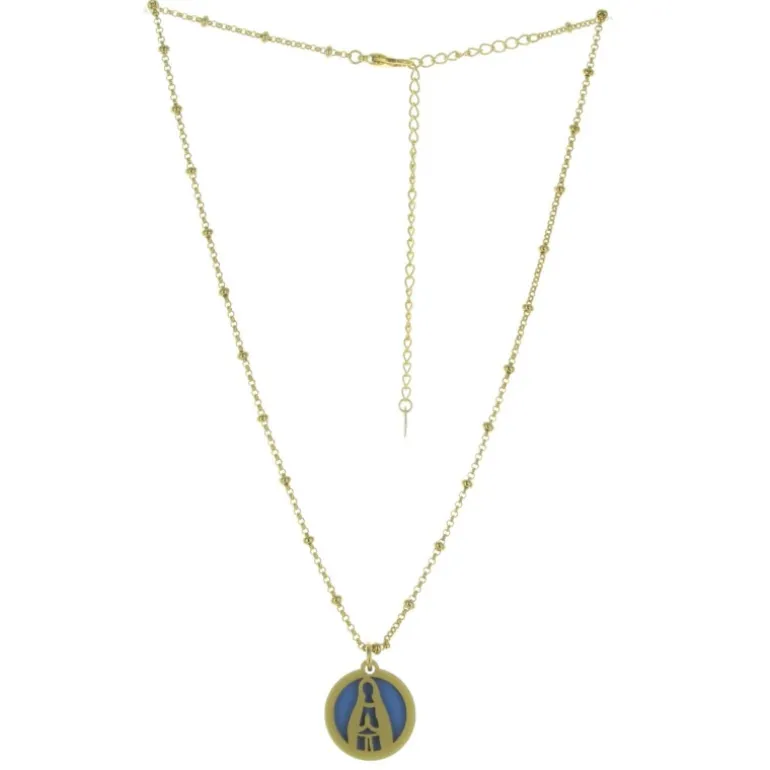 Palais du Rosaire Collier religieux avec un médaillon moderne de Notre Dame de Lourdes^ Collier Fantaisie
