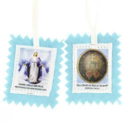 Palais du Rosaire Collier scapulaire de la Vierge Miraculeuse en tissu^ Collier Scapulaire
