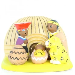Palais du Rosaire Crèche Afrique du Sud céramique 8x7cm^ Crèche