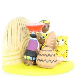 Palais du Rosaire Crèche Afrique du Sud céramique 8x7cm^ Crèche