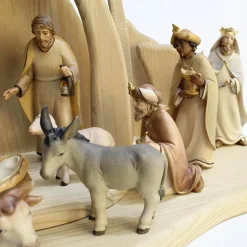 Palais du Rosaire Crèche artisanale en bois de 17 pièces avec l'étable^ Crèche | Statue En Bois