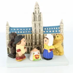 Palais du Rosaire Crèche Belgique en céramique 8x7cm^ Crèche
