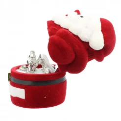 Palais du Rosaire Crèche coffret en velours avec le Père Noël et les sujets en métal^ Crèche