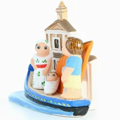 Palais du Rosaire Crèche de la Méditerranée en céramique 8x7cm^ Crèche