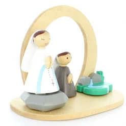 Palais du Rosaire Crèche de l'Apparition en bois 17x13x10cm^ Décoration De Noël | Crèche