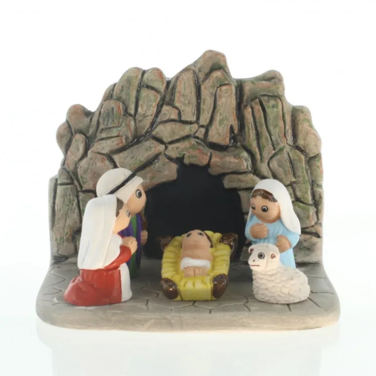 Palais du Rosaire Crèche de Lourdes avec Saint Joseph en céramique 8x7cm^ Crèche
