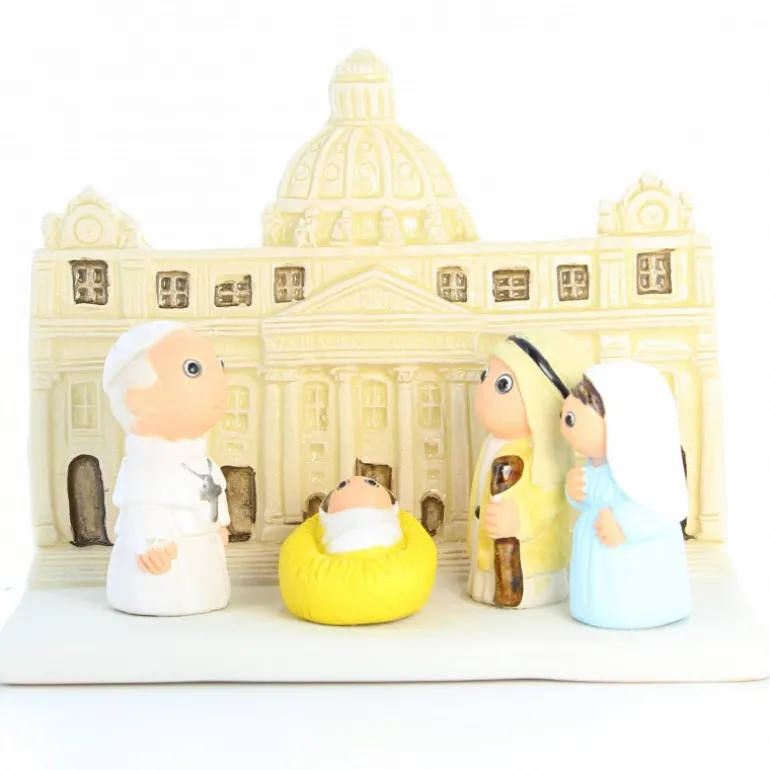 Palais du Rosaire Crèche du Vatican en céramique 8x7cm^ Crèche