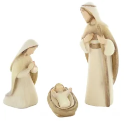 Palais du Rosaire Crèche en bois coloré 3 pièces 12cm^ Décoration De Noël | Crèche