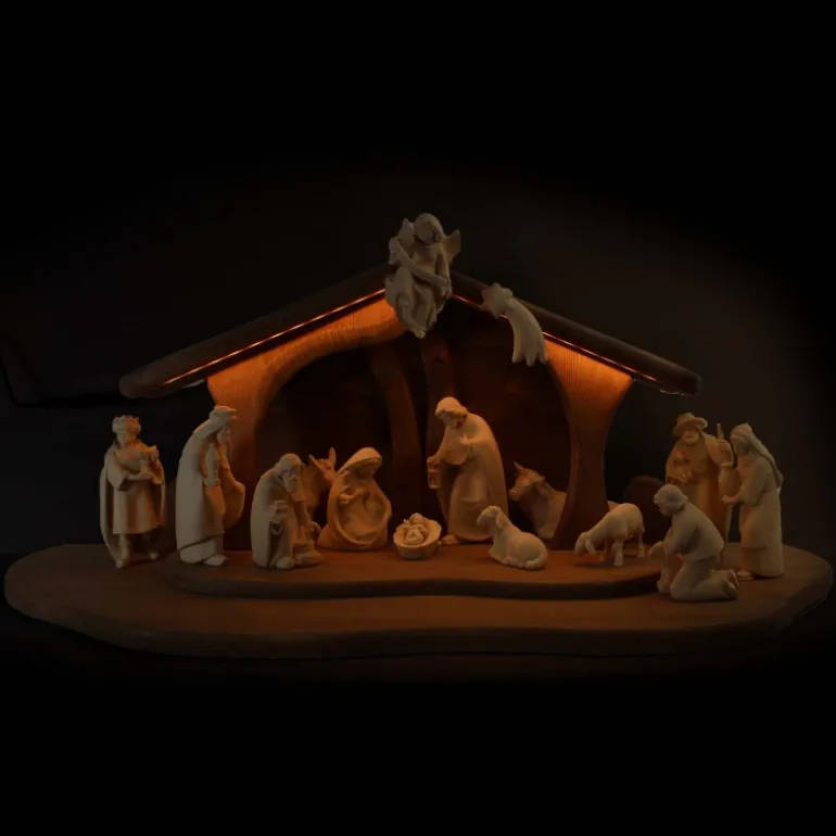 Palais du Rosaire Crèche en bois de 12 cm et 17 pièces^ Crèche | Statue En Bois