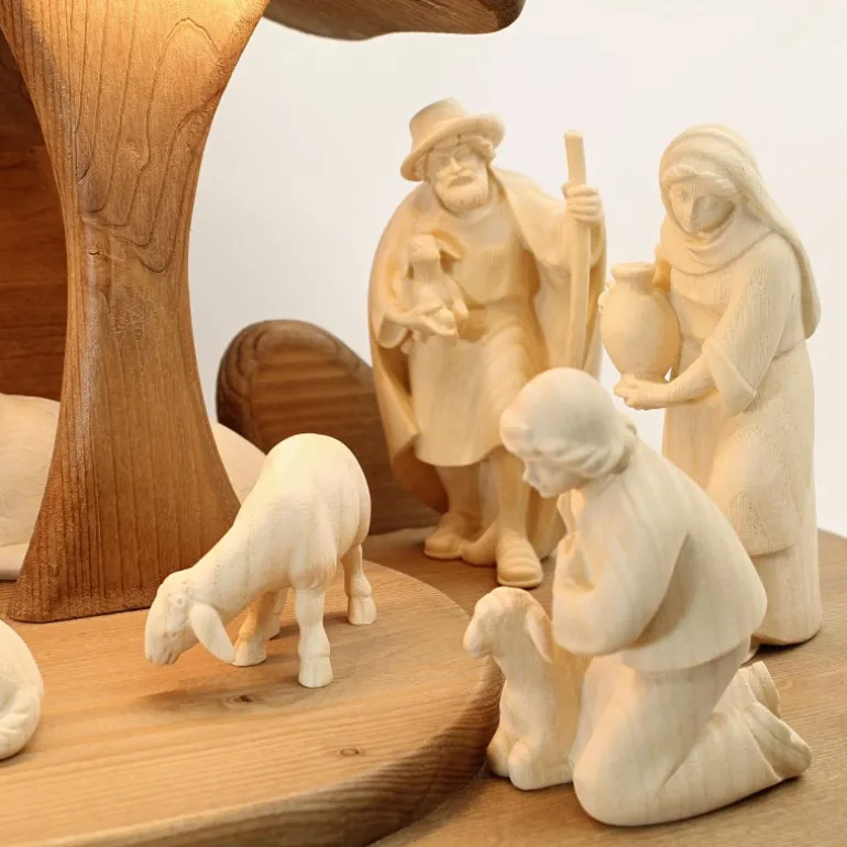 Palais du Rosaire Crèche en bois de 12 cm et 17 pièces^ Crèche | Statue En Bois