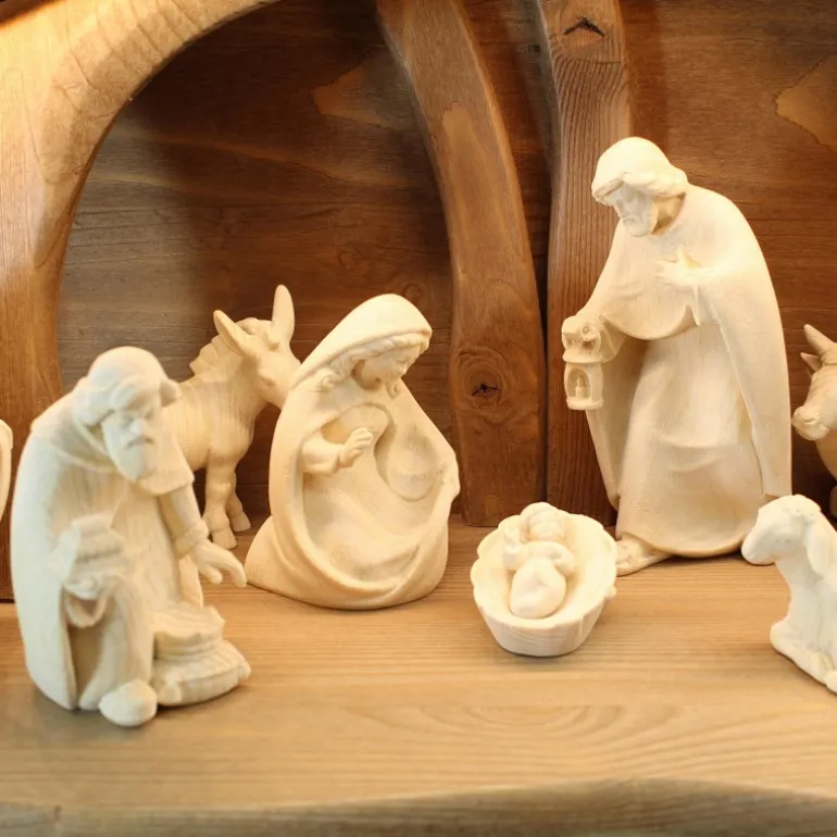Palais du Rosaire Crèche en bois de 12 cm et 17 pièces^ Crèche | Statue En Bois
